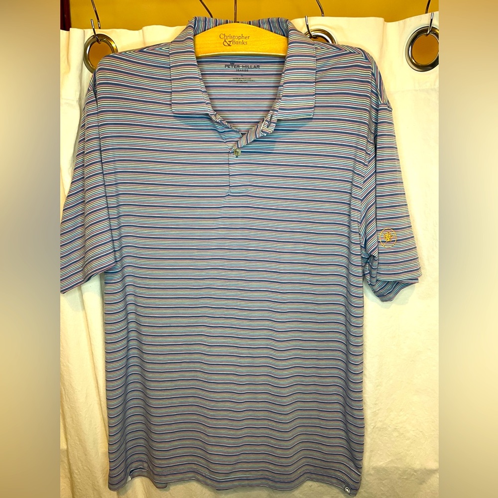 PETER MILLAR GOLF SEASIDE POLO MENS SIZE Large COAST REGULAR GUC